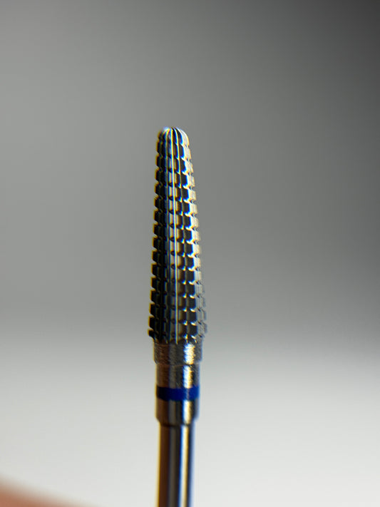 Carbide Cone, Straight Cut -Drill Bit For Gel/Acrylic Removal and rebalance - Medium (blue)